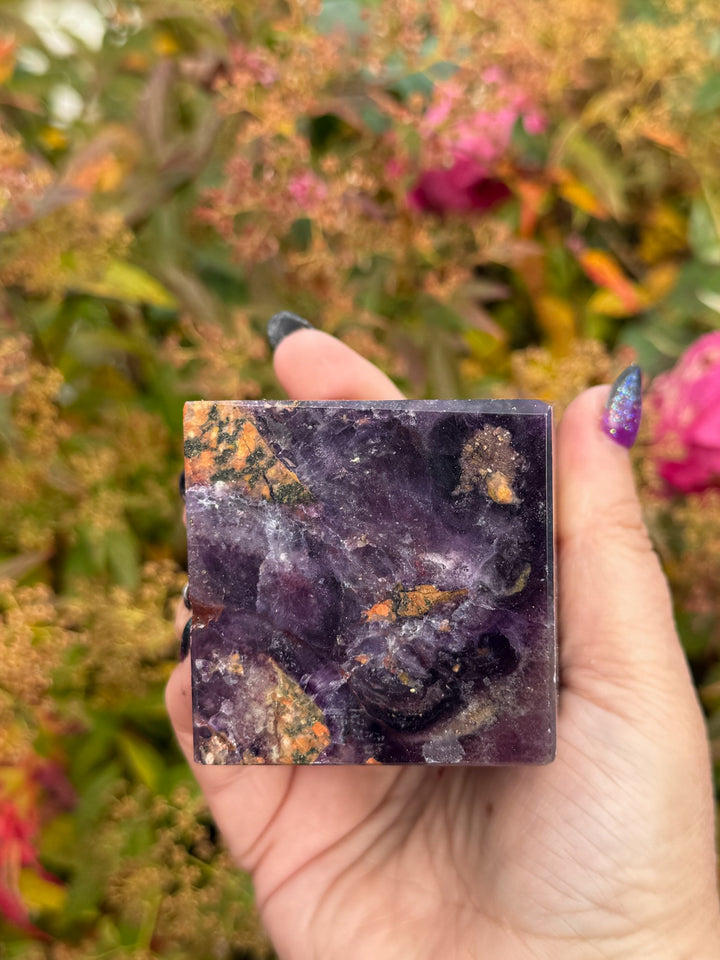 Purple Fluorite Floating Cube