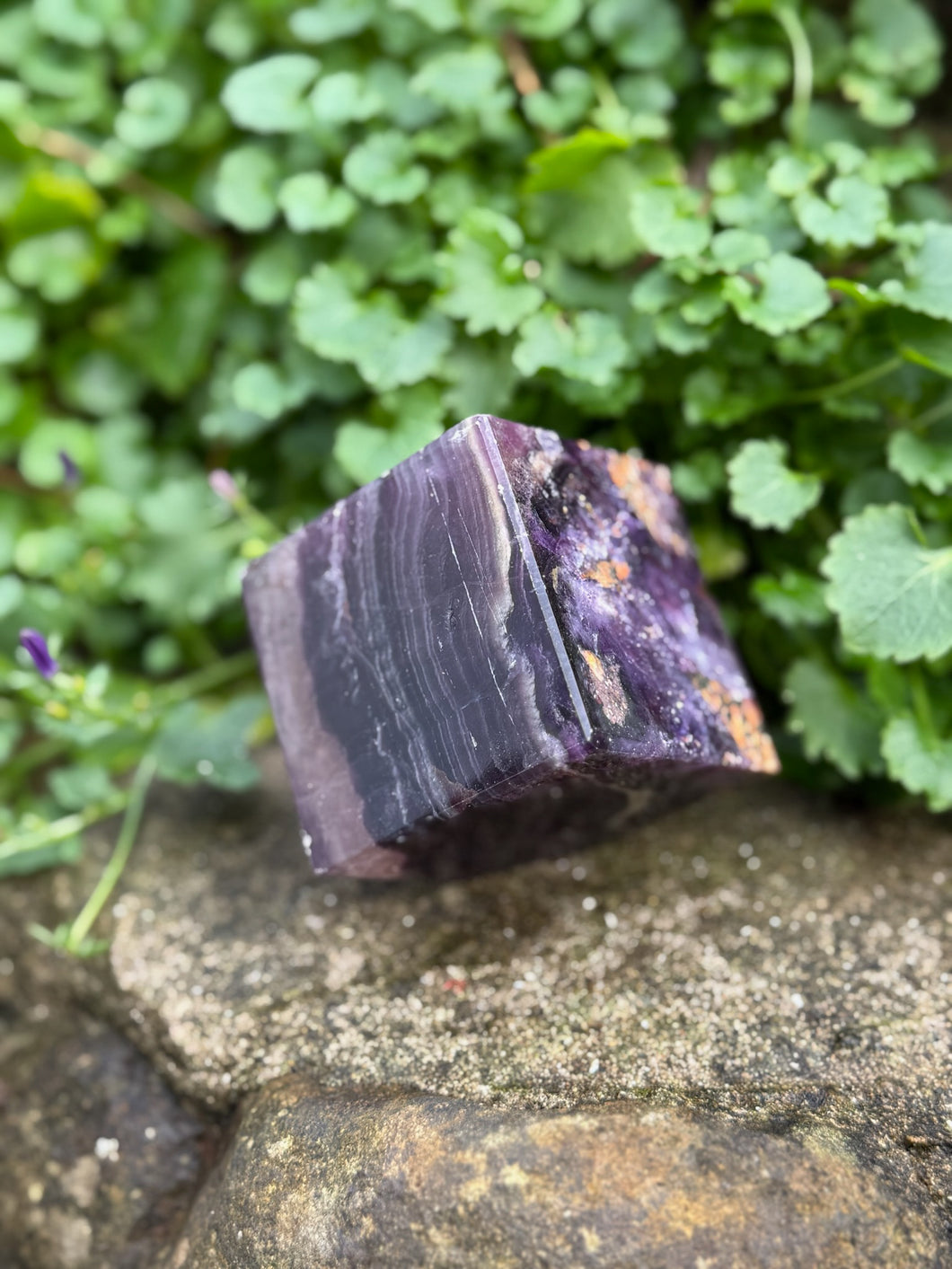Purple Fluorite Floating Cube