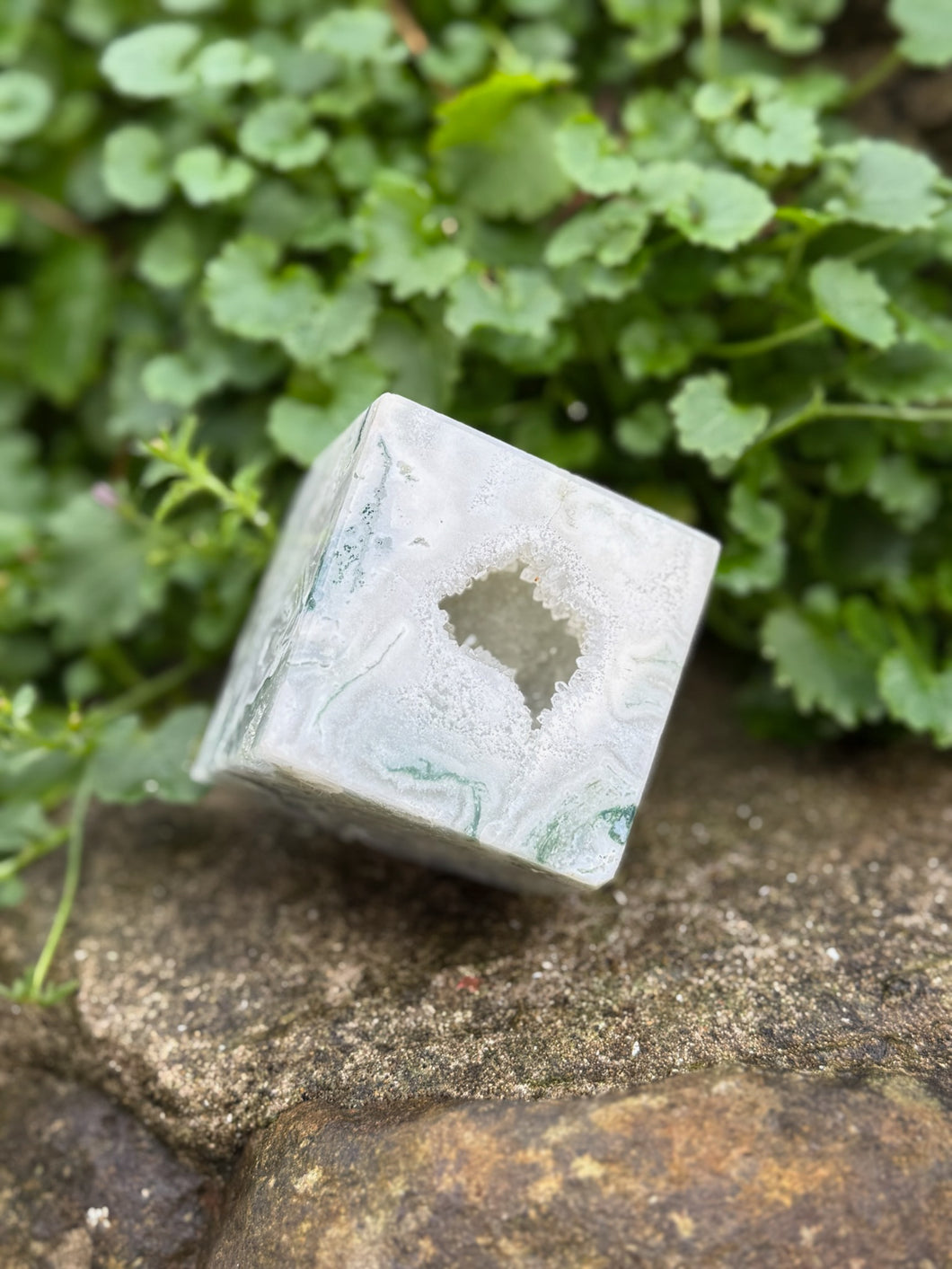 Moss Agate Cube