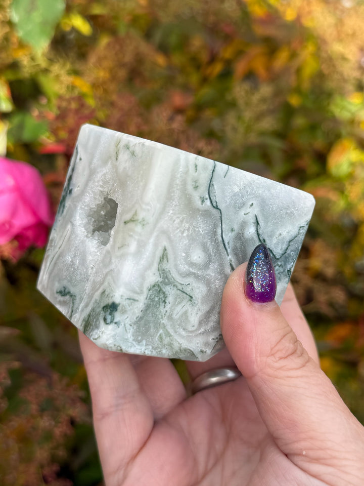 Moss Agate Cube