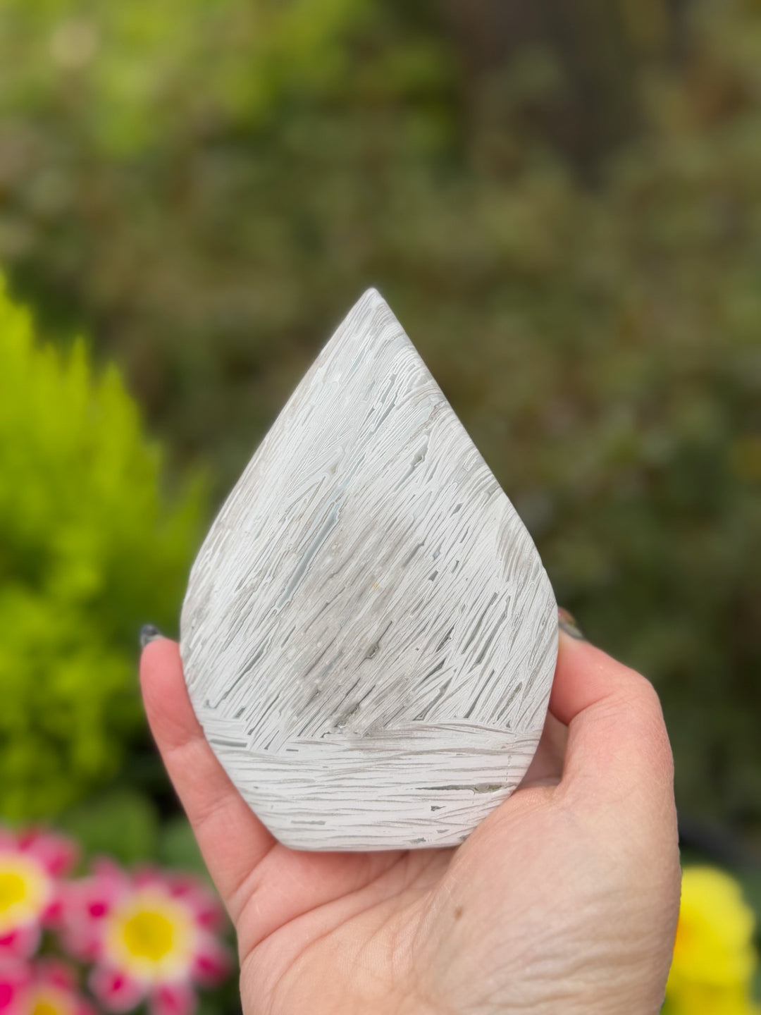 Lace Agate Freeform Flame Carving from Mexico