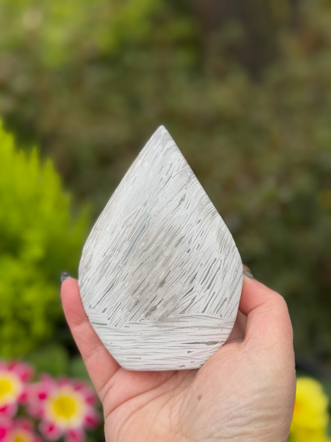 Lace Agate Freeform Flame Carving from Mexico