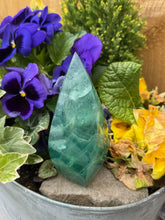 Load image into Gallery viewer, Large Green Fluorite Flame Freeform Carving
