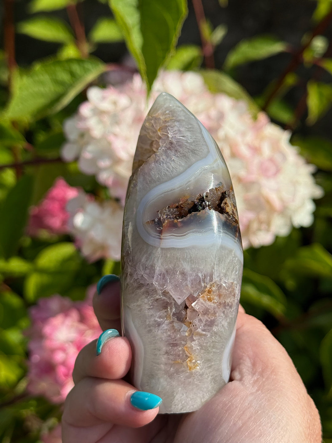Amethyst Agate and Quartz Freeform