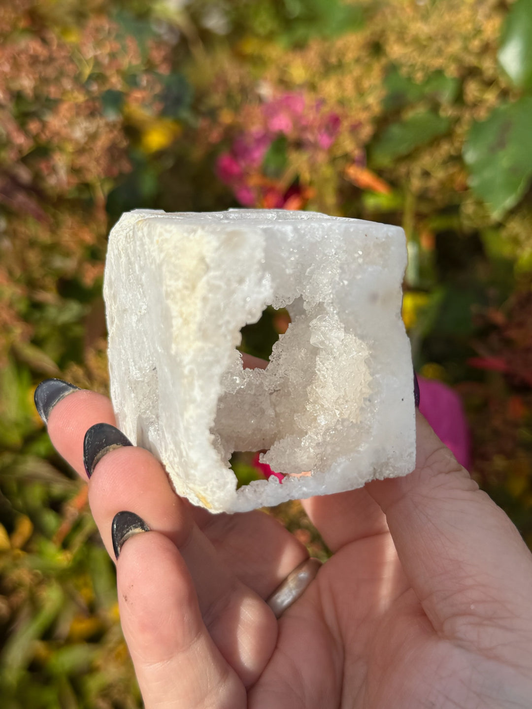 Rustic Snow Quartz Cube Carving