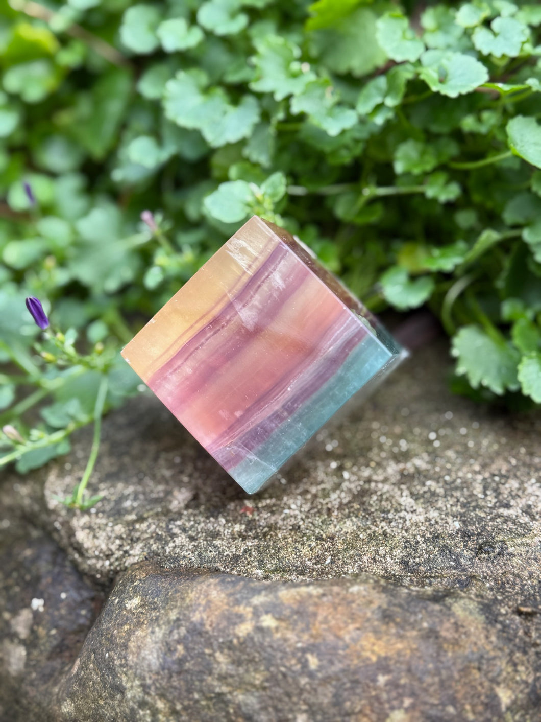 High Quality Fluorite Floating Cube Carving