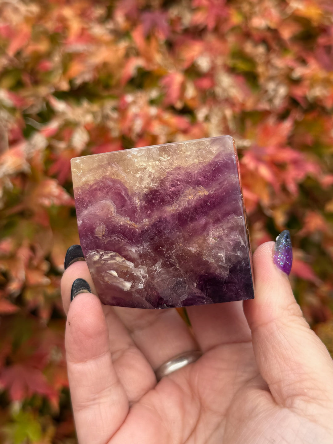 High Quality Pink Fluorite Floating Cube