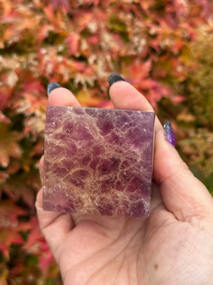 High Quality Pink Fluorite Floating Cube