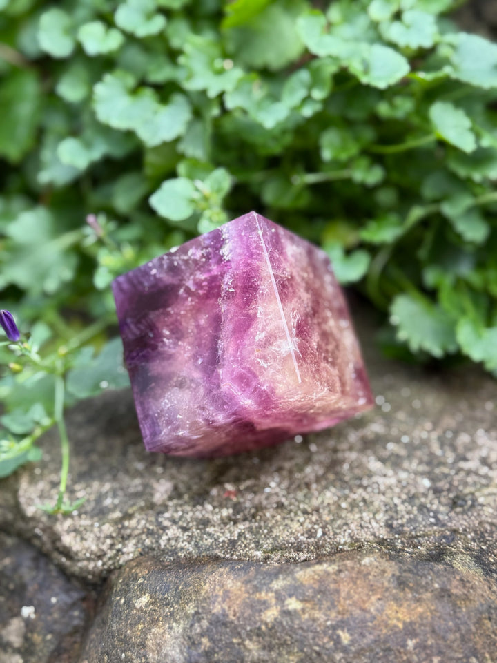 High Quality Pink Fluorite Floating Cube