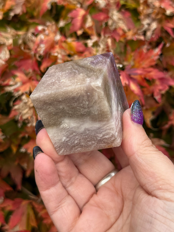 Silky Fluorite Floating Cube Carving