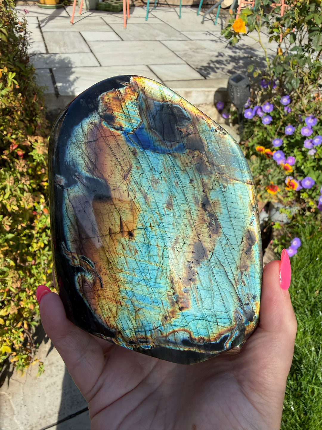 Golden Flash Labradorite Freeform from Madagascar