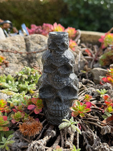 Triple Skull Obsidian Sphere Stand