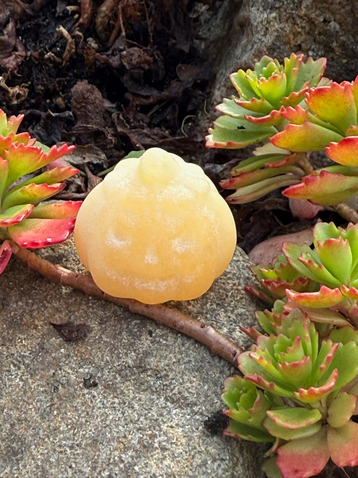 Yellow Calcite Mini Pumpkin Carving