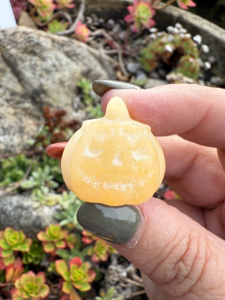 Yellow Calcite Mini Pumpkin Carving