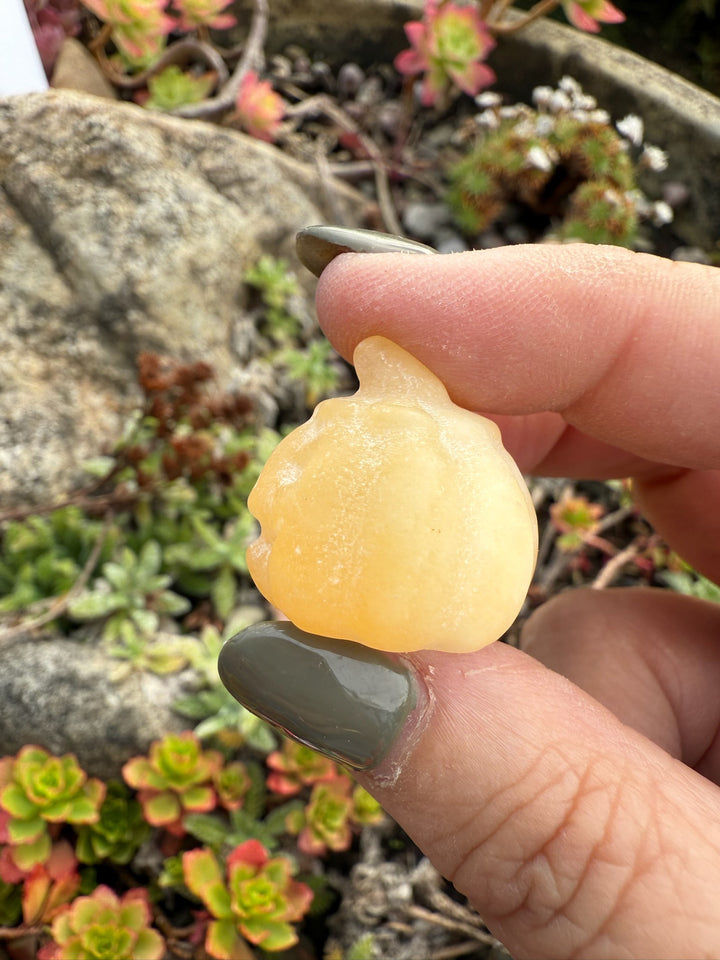 Yellow Calcite Mini Pumpkin Carving
