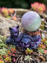 Load image into Gallery viewer, Skull and Cat Sphere Stand Holder
