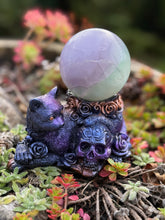 Load image into Gallery viewer, Skull and Cat Sphere Stand Holder
