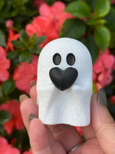 Load image into Gallery viewer, White Marble Ghost with Obsidian Heart
