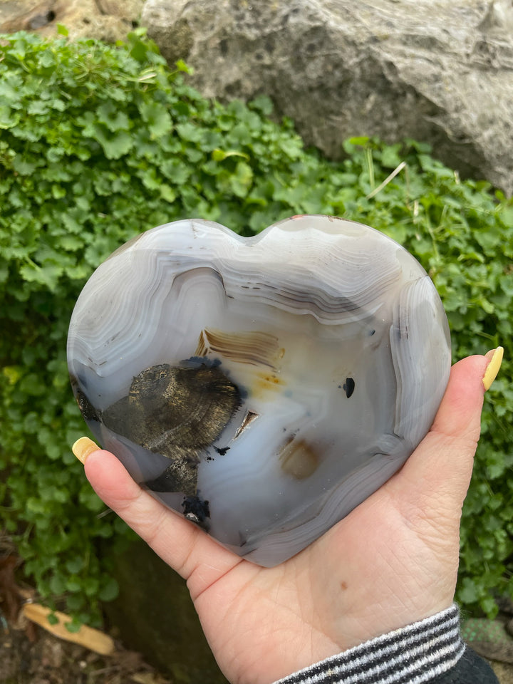 Large Dendritic Agate Heart