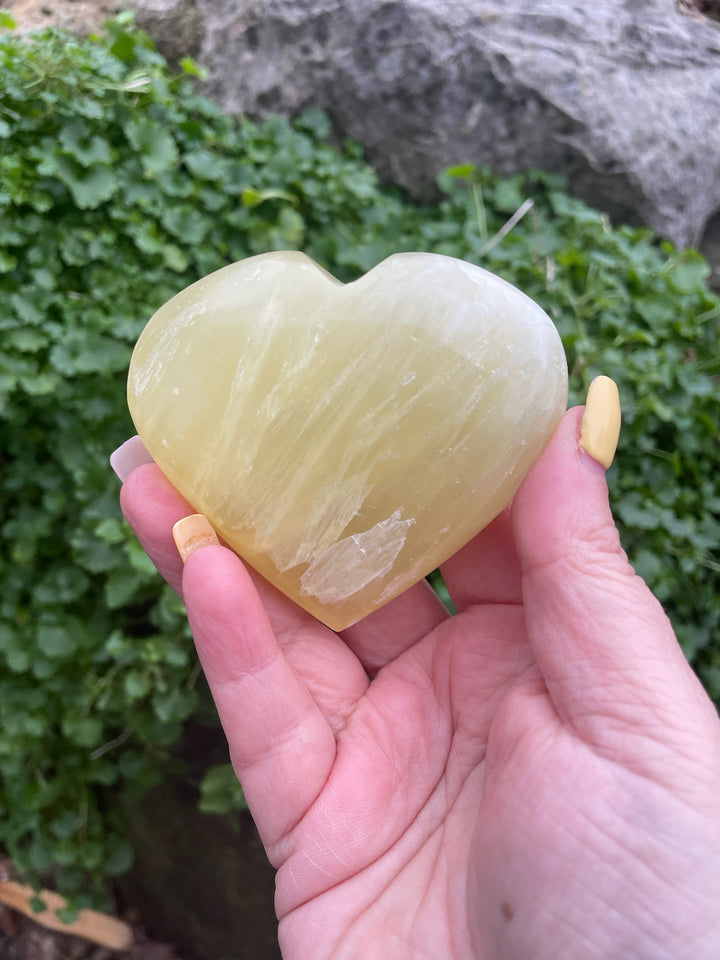 Lemon Calcite Heart