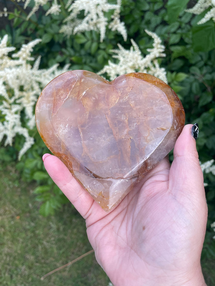 Golden Healer Quartz Heart and Stand