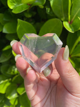 Load image into Gallery viewer, Clear Rose Quartz Geometric Heart Carving
