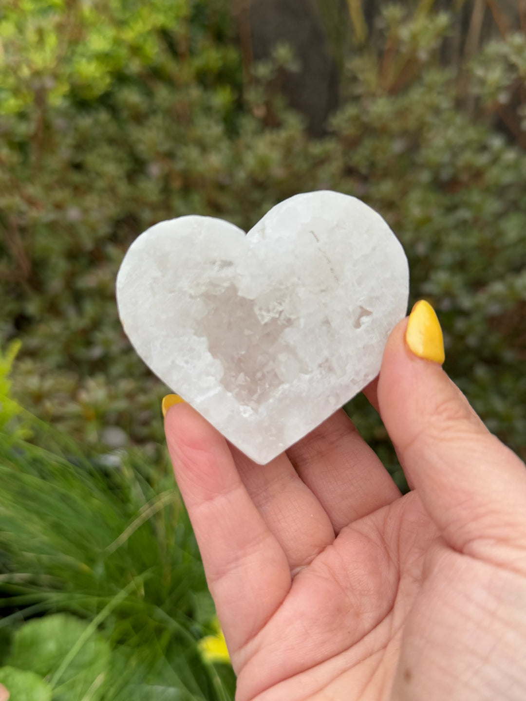Druzy Quartz Heart Carving