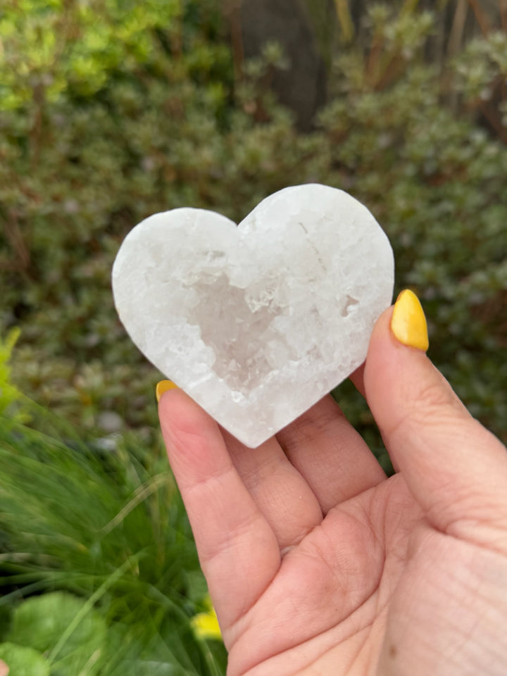 Druzy Quartz Heart Carving