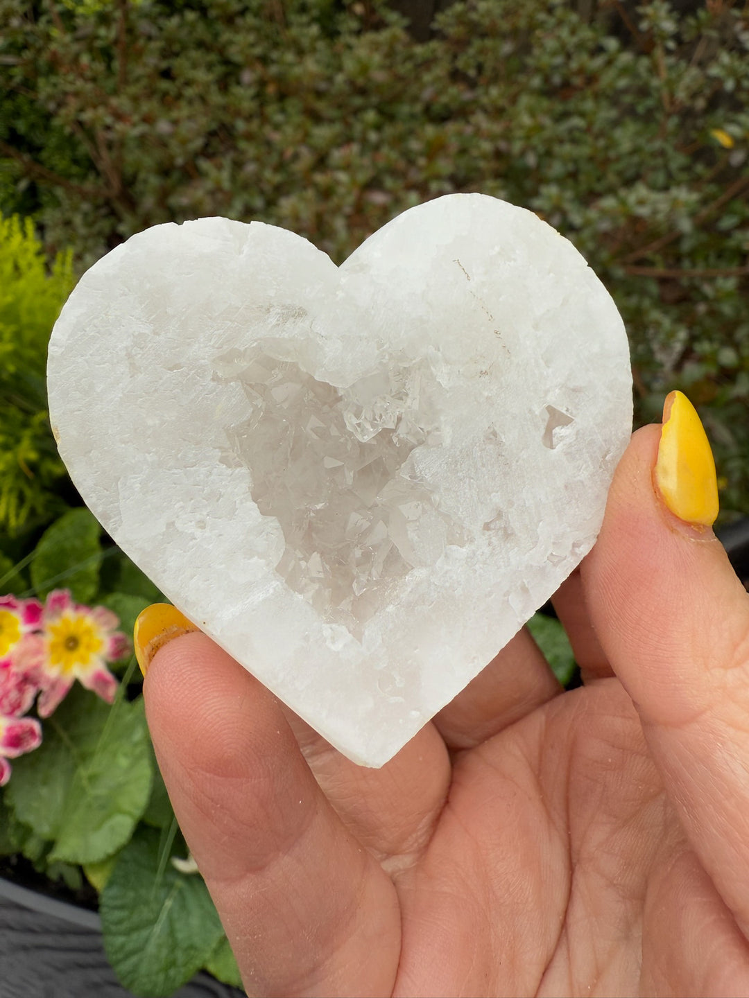 Druzy Quartz Heart Carving