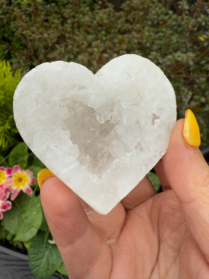 Druzy Quartz Heart Carving