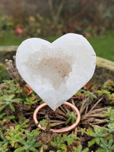 Load image into Gallery viewer, Large Druzy Quartz Heart with Stand
