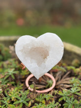 Load image into Gallery viewer, Large Druzy Quartz Heart with Stand
