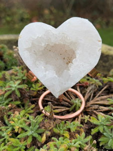 Large Druzy Quartz Heart with Stand