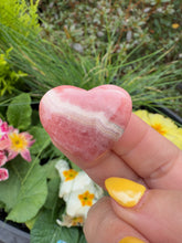 Load image into Gallery viewer, Rhodochrosite Cabachon Heart Carving Flat Back
