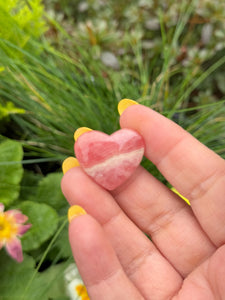 Rhodochrosite Flat Back Heart Carving