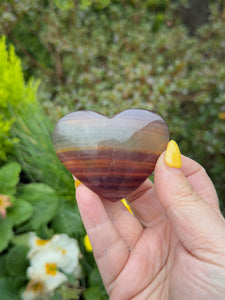 Rainbow Fluorite Heart Carving