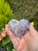 Load image into Gallery viewer, Opalized Fluorite Heart with Quartz Carving
