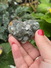 Load image into Gallery viewer, Green Tourmaline Mica and Quartz Heart Carving
