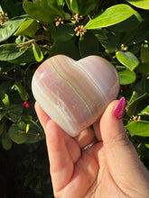 Load image into Gallery viewer, Pink Banded Calcite Heart Carving
