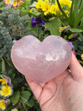 Load image into Gallery viewer, Rose Quartz Heart Carving On Stand

