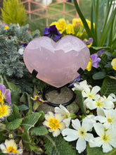 Load image into Gallery viewer, Rose Quartz Heart Carving On Stand
