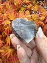 Load image into Gallery viewer, Black Moonstone and Sunstone Heart
