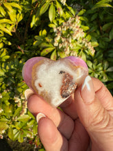 Load image into Gallery viewer, Uv Reactive Pink Aragonite Heart Carving
