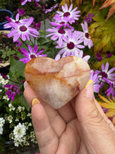 Load image into Gallery viewer, Fire and Golden Healer Quartz Heart
