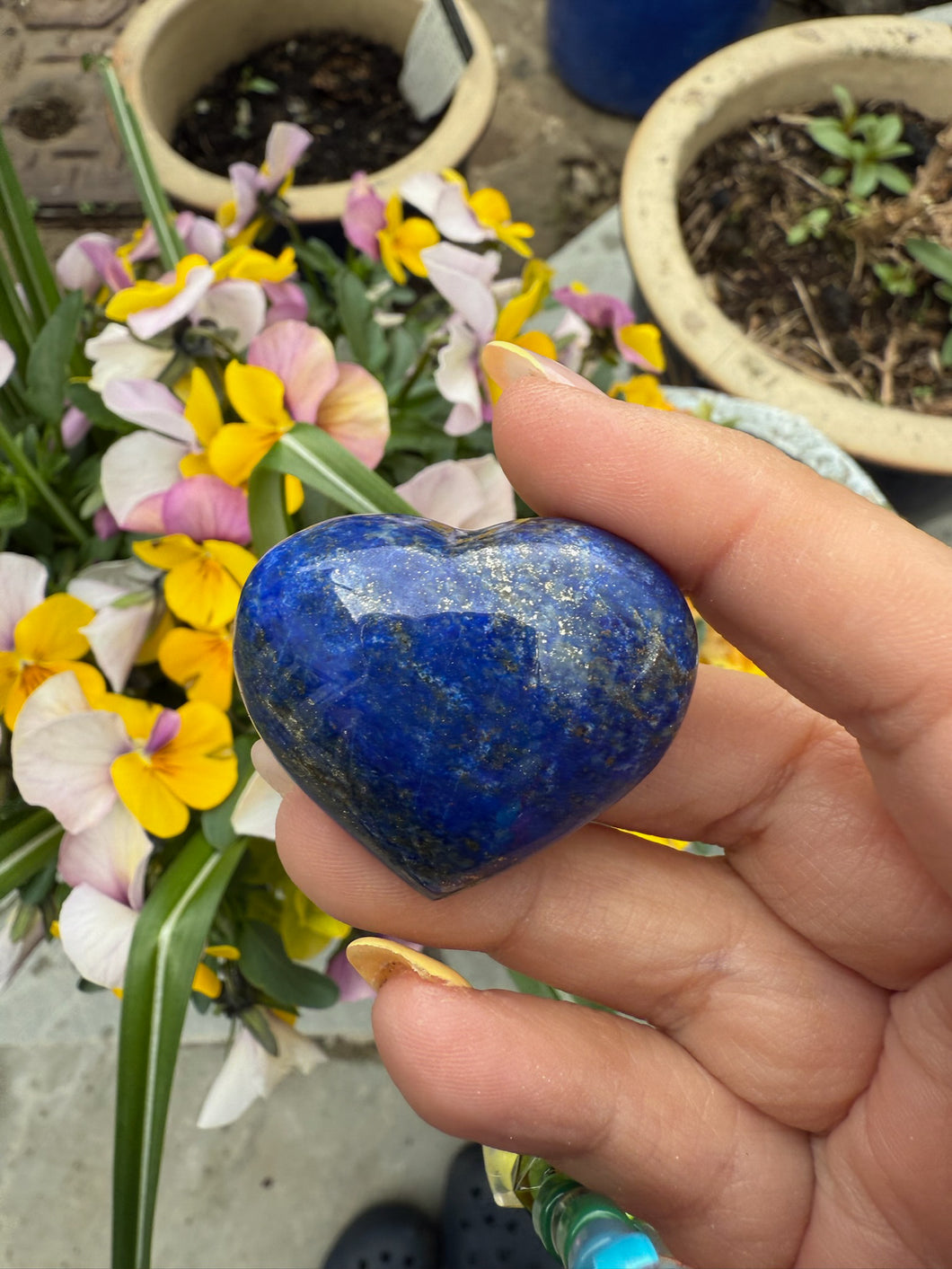 Lapis Lazuli Heart Carving