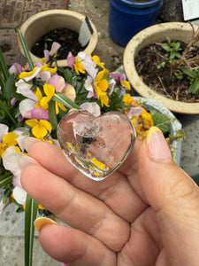 Garden Quartz Lodolite Heart Carving