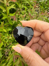 Load image into Gallery viewer, Black Obsidian Faceted Heart Carving
