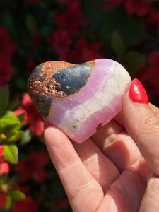 Uv Reactive Pink Aragonite Heart Carving