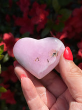 Load image into Gallery viewer, Uv Reactive Pink Aragonite Heart Carving
