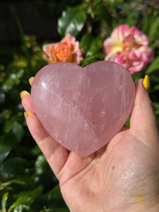 Gemmy Rose Quartz Heart Carving with Stand
